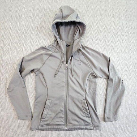 The North Face Jacket Women's M Gray Tech Mezzaluna Full Zip Hoodie Sweater - Picture 1 of 13